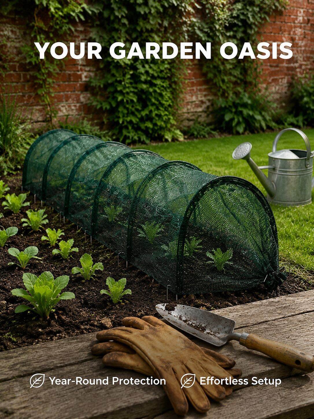 2-in-1 Portable Greenhouse Shade Net, 3m Quick Release Garden Tunnel Cover