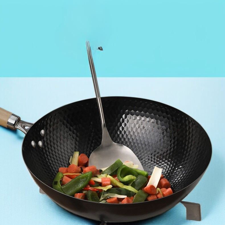 가정용 숙철 무코팅 볶음냄비 전통 가마냄비 무접착 후라이팬 후라이팬 무코팅 가마냄비 레인지