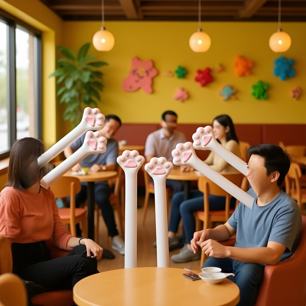 다양한 색상의 고양이 젓가락