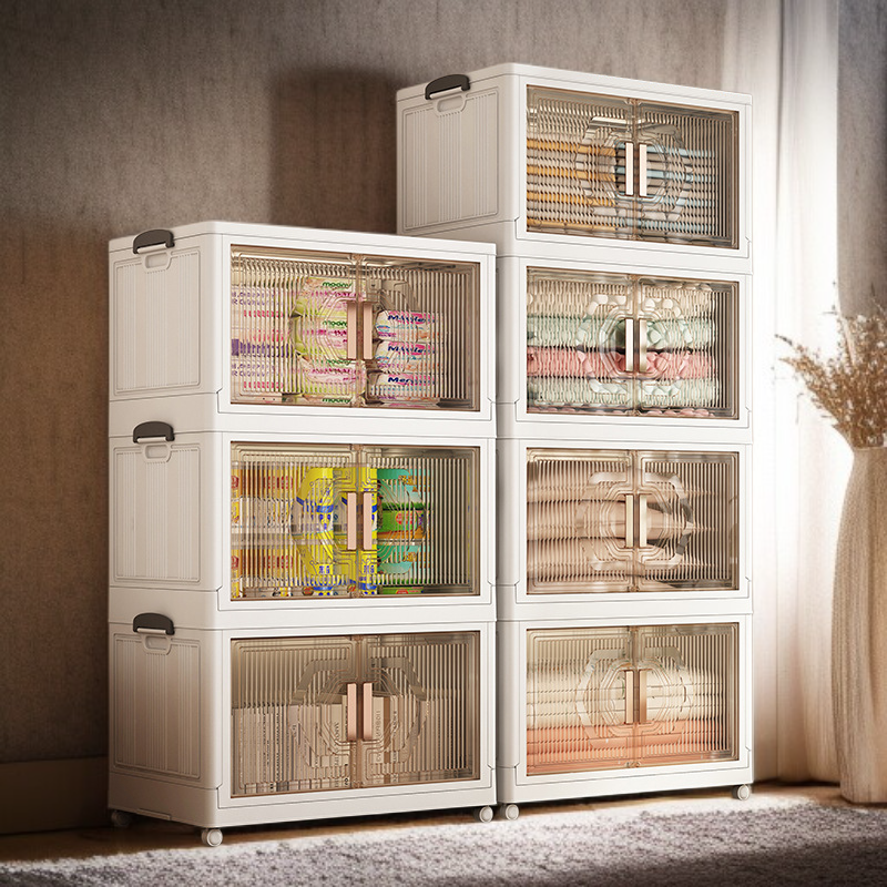 Caja de almacenamiento de plástico con estantes para el hogar