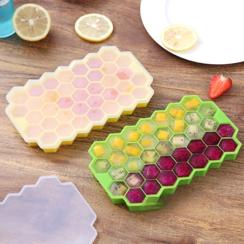 蜂窩矽膠製冰盒37格冰塊模具