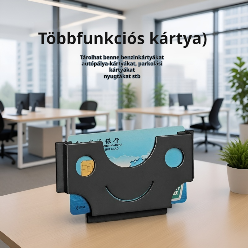 Autós multifunkcionális kártyatartó, öntapadós névjegykártya- és bizonylattartó