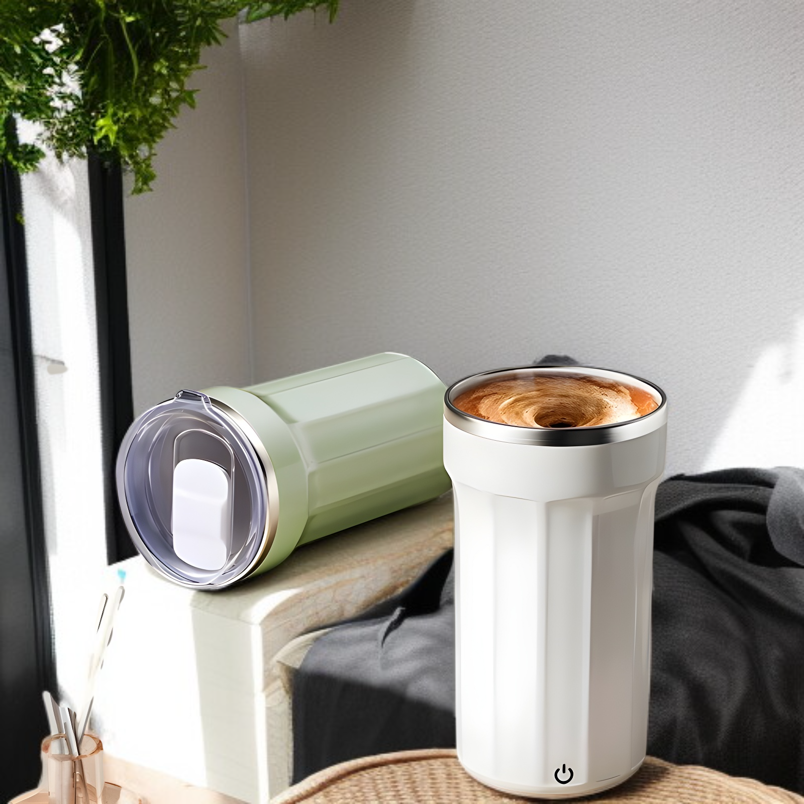 고급 커피 전동 머그 사무실 가정용 보온 보냉 휴대용 컵