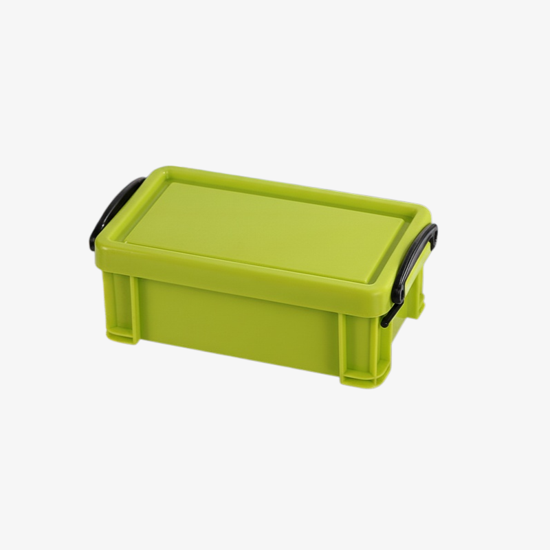 Reinforced plastic storage box in minimalist design