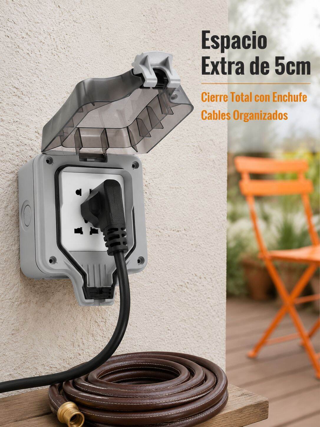 Enchufe exterior impermeable y a prueba de polvo