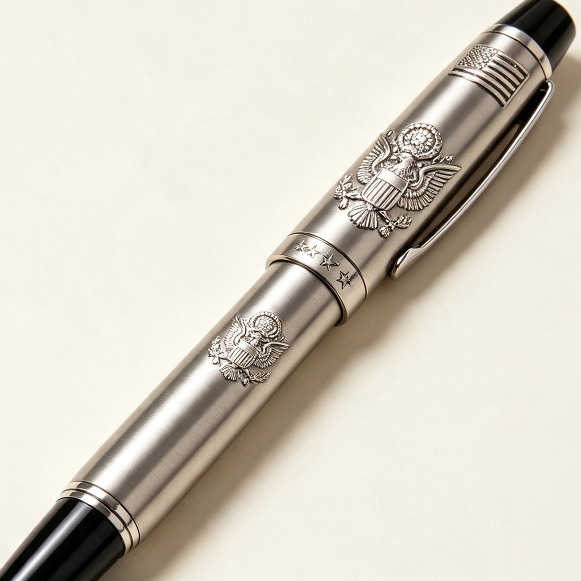 Embossed Eagle Emblem Metal Fountain Pen