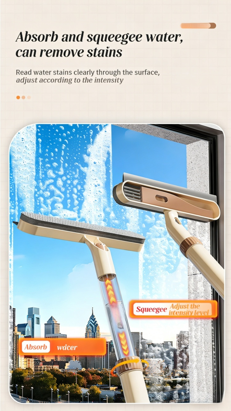 Streifenfreie Fenster nach Reinigung mit Fensterabzieher