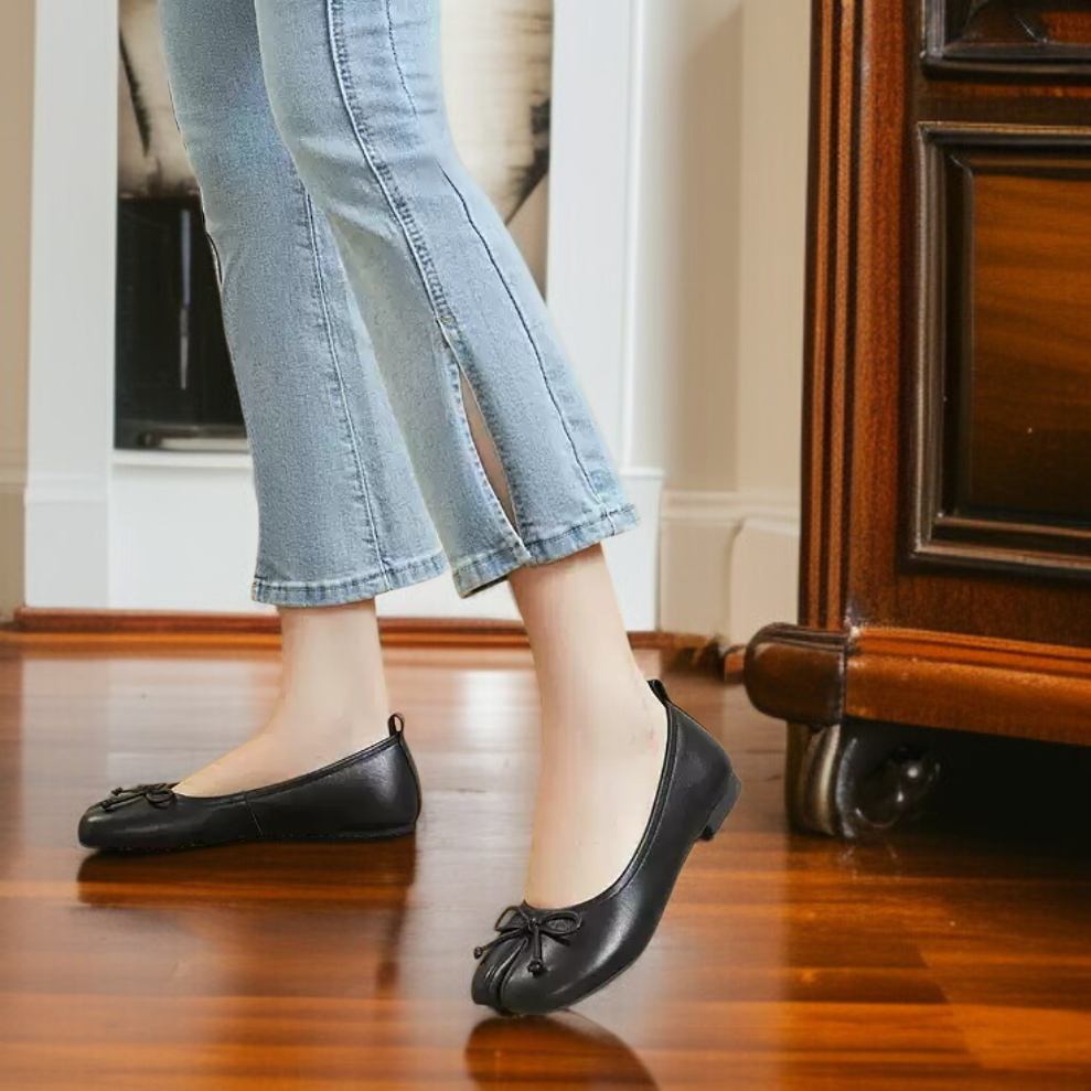 레드 단화 여 플랫 컴포트화 여성 구두 리본 발가락 봄가을 여름 단화