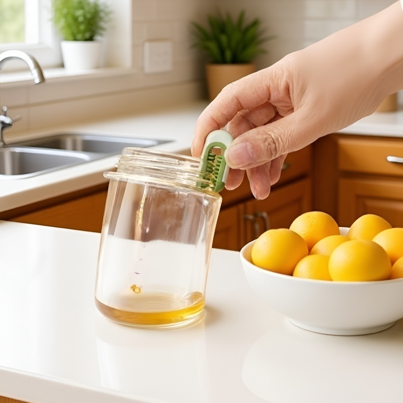 فرشاة تنظيف مطبخ قابلة للسحب مع إسفنجة مدمجة