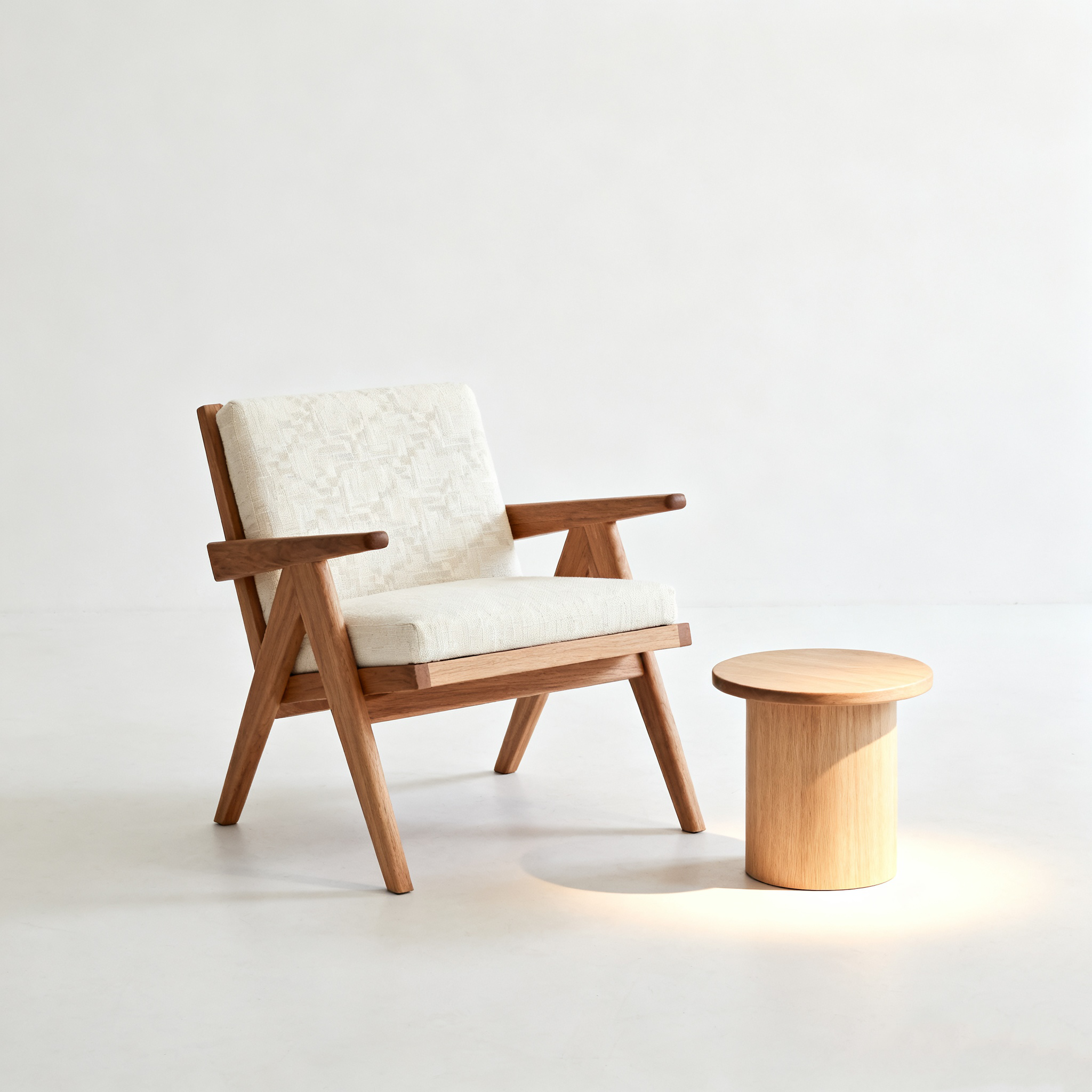 Estructura de madera con almohadilla de esponja blanca para sofá