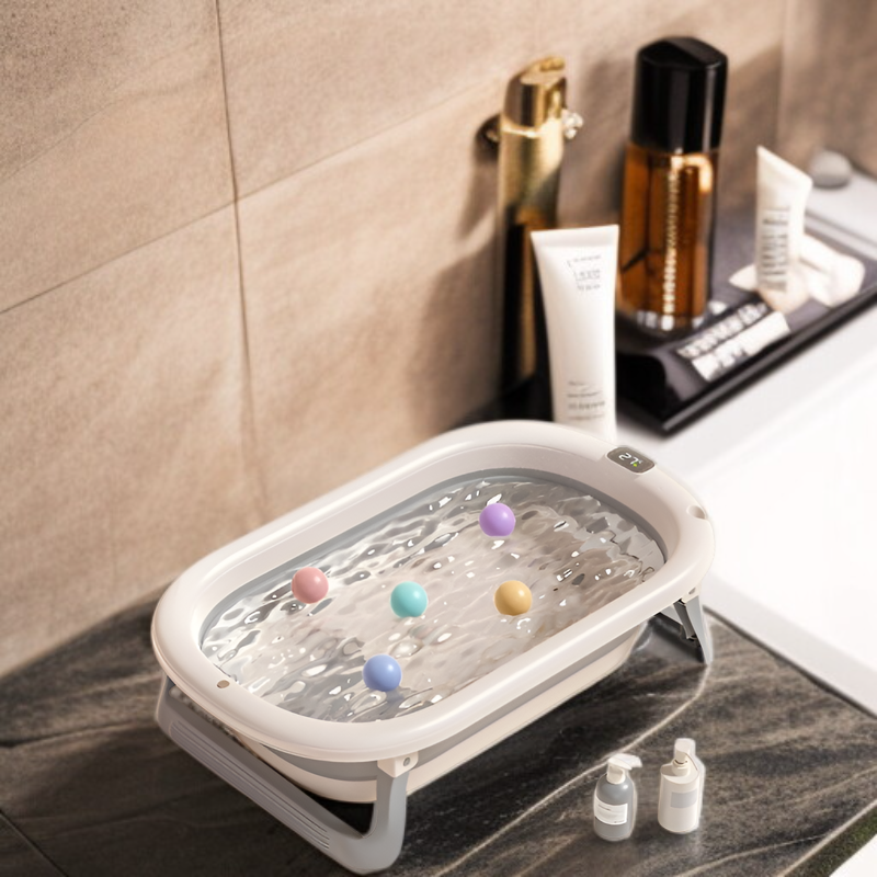 Easy to fold baby bathtub for convenient storage