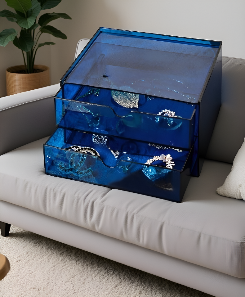 Compact desktop shelf in a clean workspace