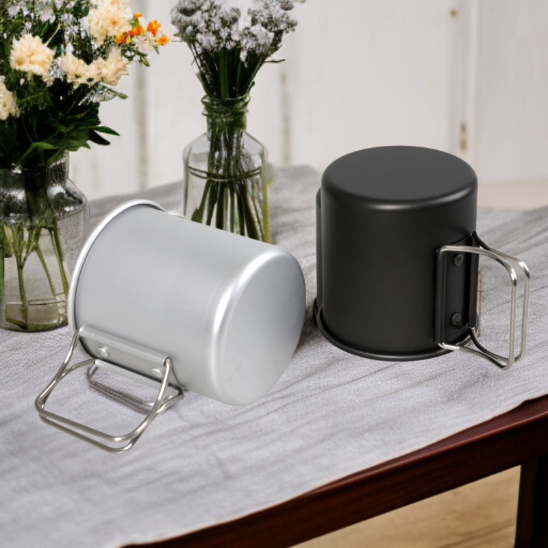 Travel aluminum mug, lightweight camping mug