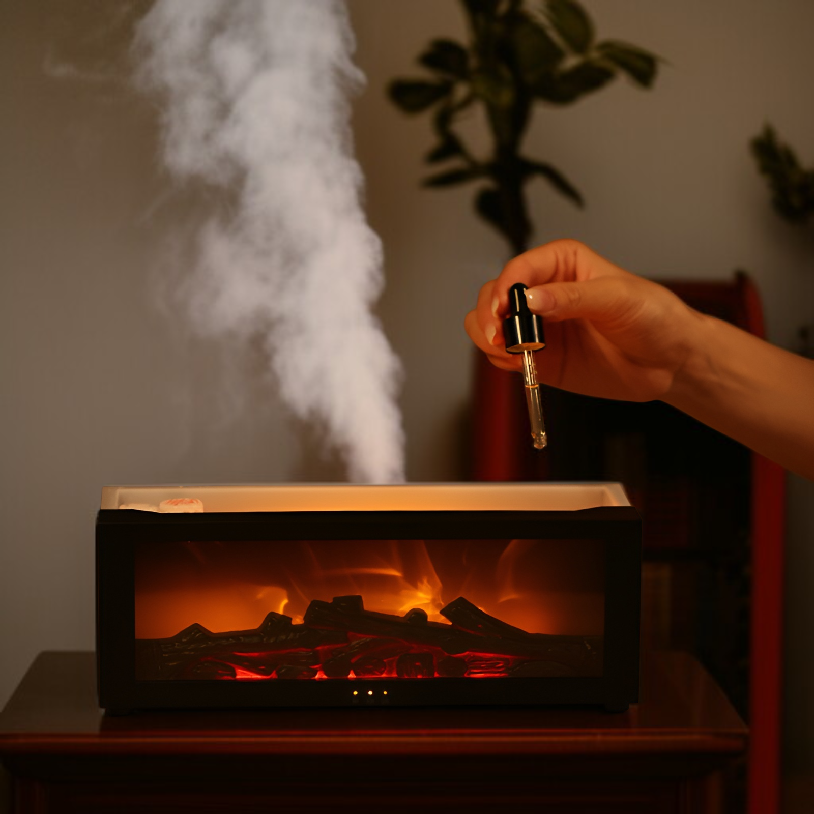 Humidificador creativo con aromaterapia de llama de chimenea de simulación genial de escritorio JMY