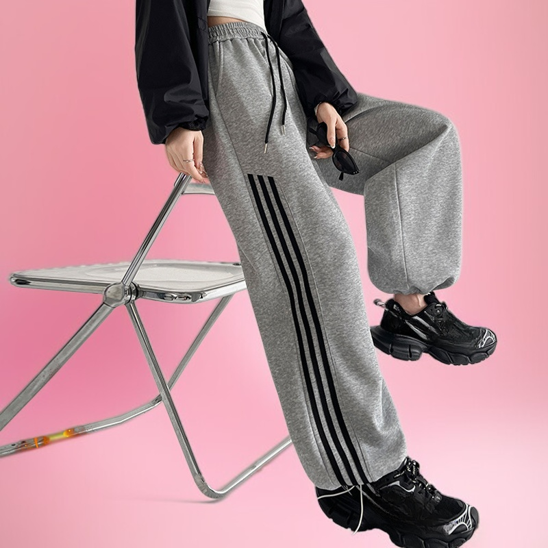  ハイウエスト厚手リラックスパンツ