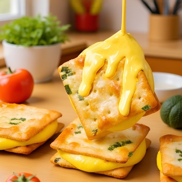 네 가지 맛의 파 누가 샌드위치 쿠키