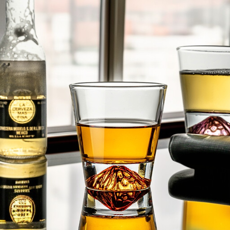  جبل فوجي أكواب زجاجية ملونة للثلج والويسكي