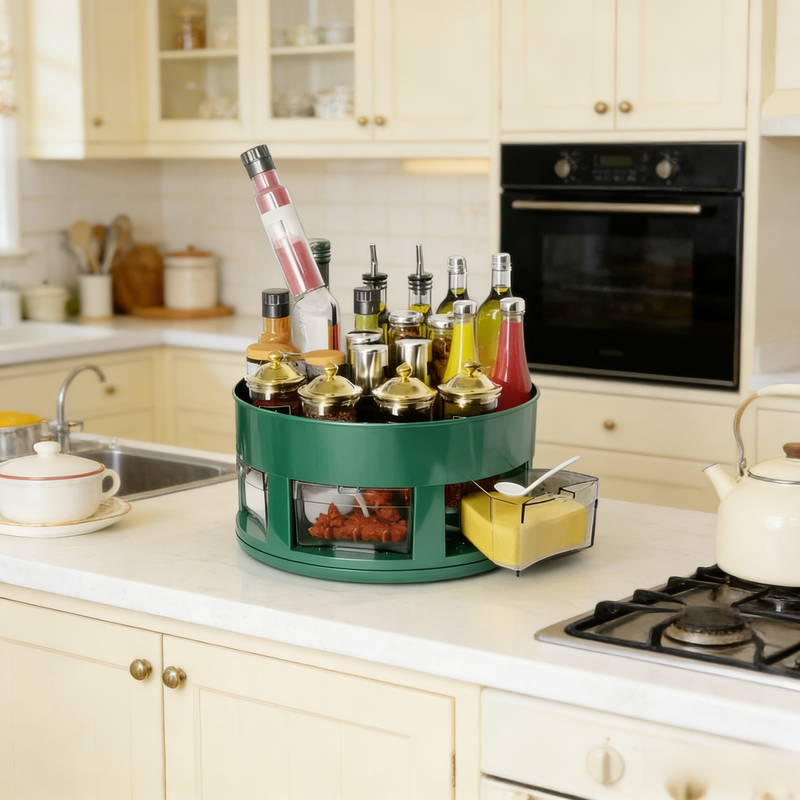 Multi-functional Rotatable Spice Storage Box