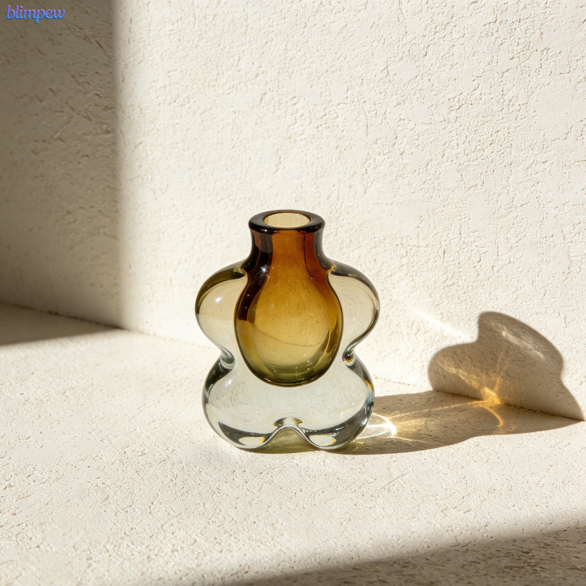 Elegant transparent glass vases on dining table