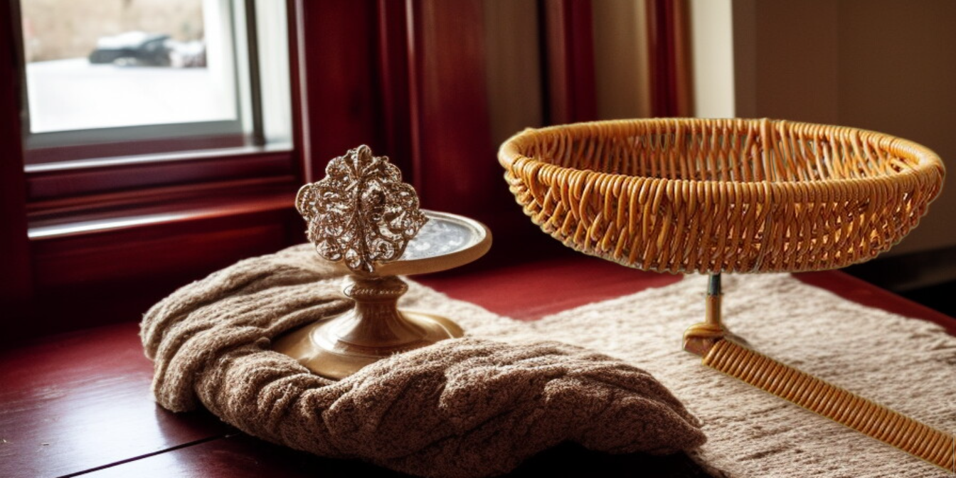 거실에서 사용되는 라탄 트레이