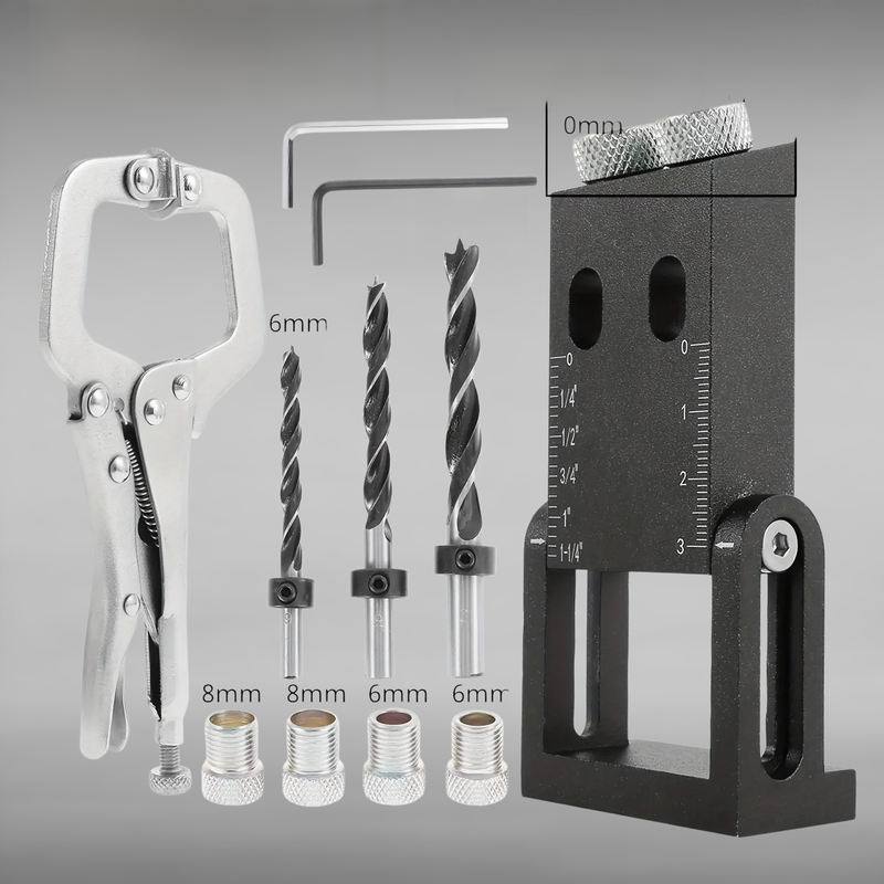 ตัวระบุตำแหน่งเจาะรูงานไม้ 15/16/38 ดำ ปรับมุม 15 องศา สำหรับติดตั้งแบบเชื่อมมุม รุ่นใหม่