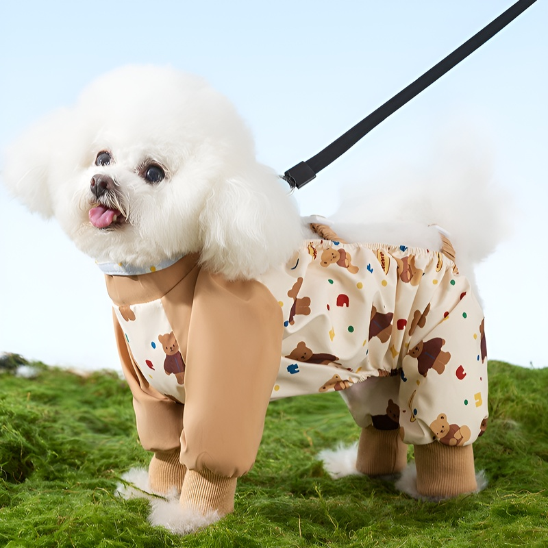 小中型犬プリントの防塵パンツ