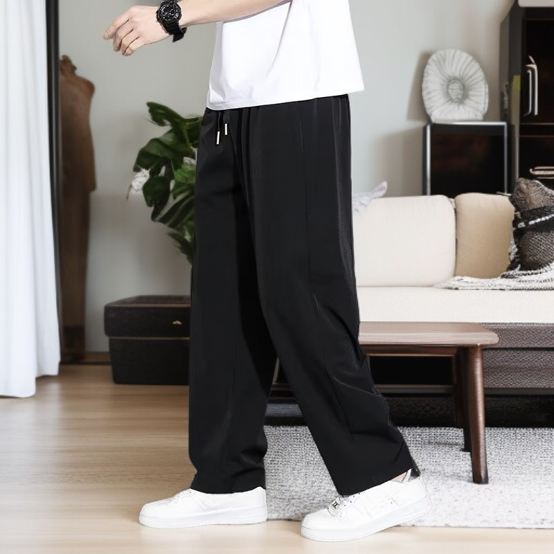 メンズスポーツスウェットパンツワイドパンツ夏薄手ルーズストレートカジュアルパンツ