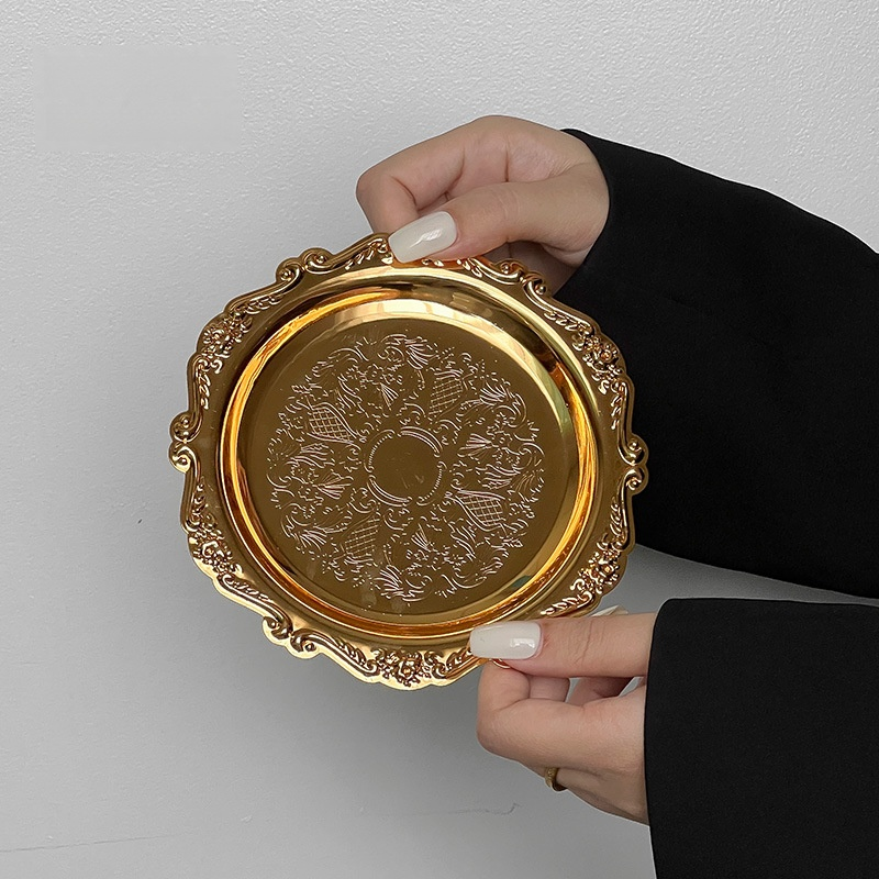 Vintage Engraved Metal Small Tray