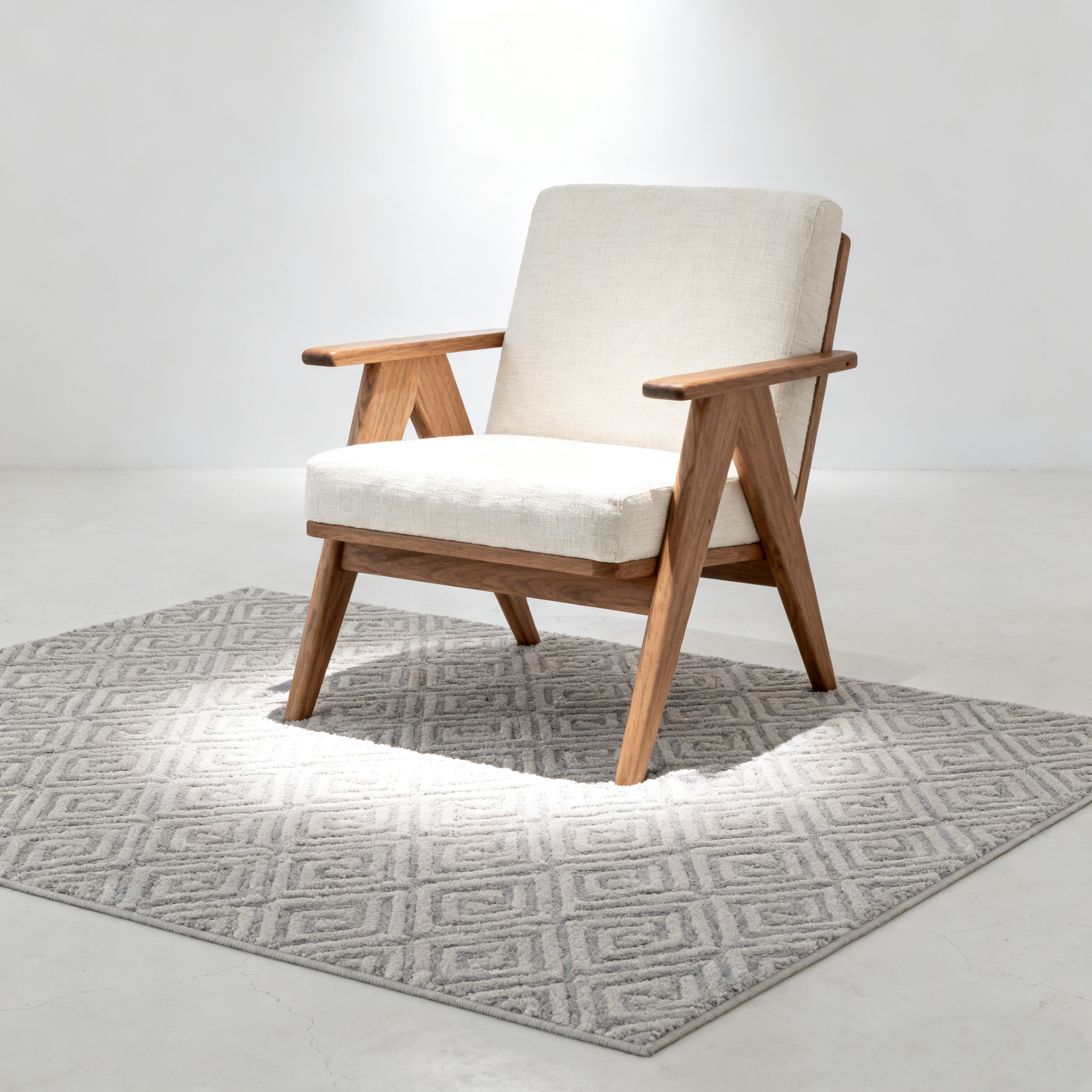 Estructura de madera con almohadilla de esponja blanca para sofá