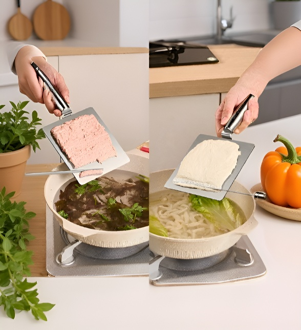 Easy to clean stainless steel meat scraper