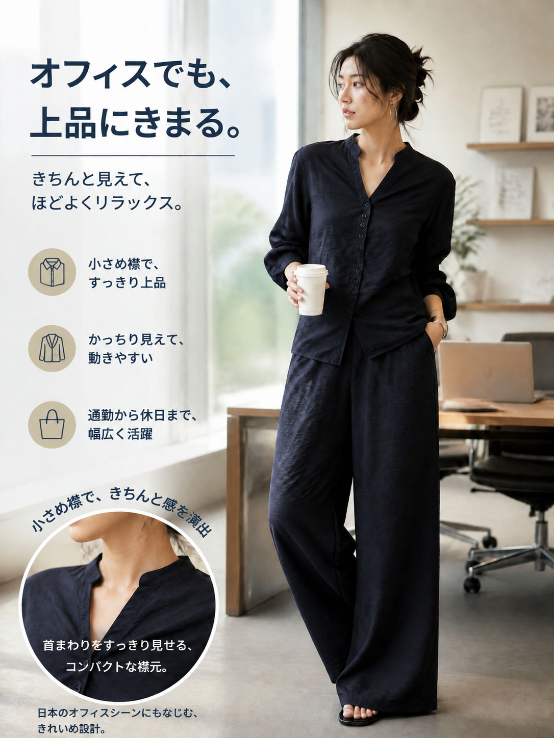 Monolly スキンケア・リネン上下セット | まるで呼吸する衣服