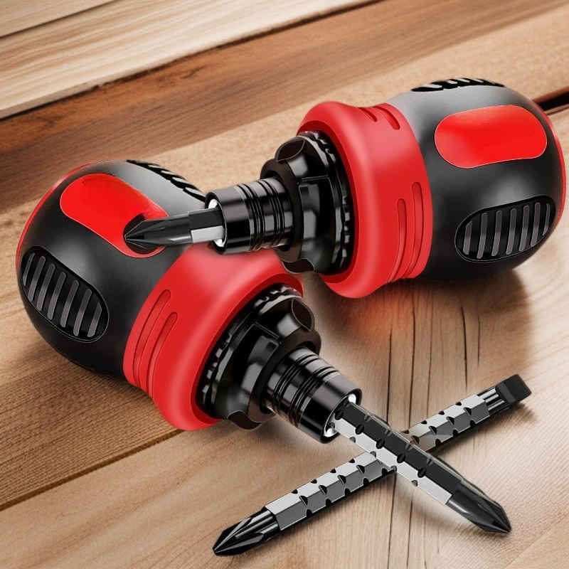 Destornillador flexible portátil y retráctil con punta doble magnética