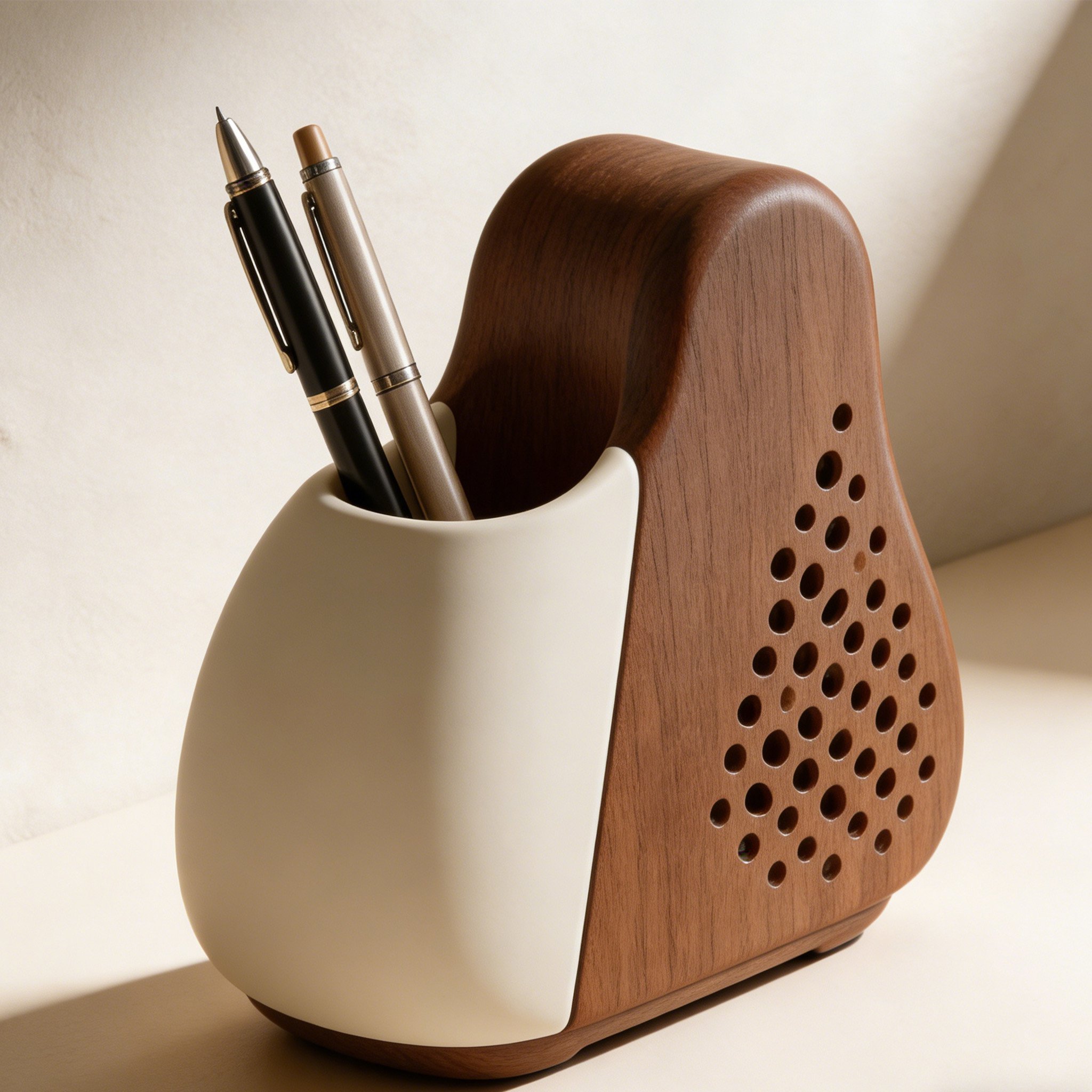 Multi-functional Solid Wood Pen Organizer