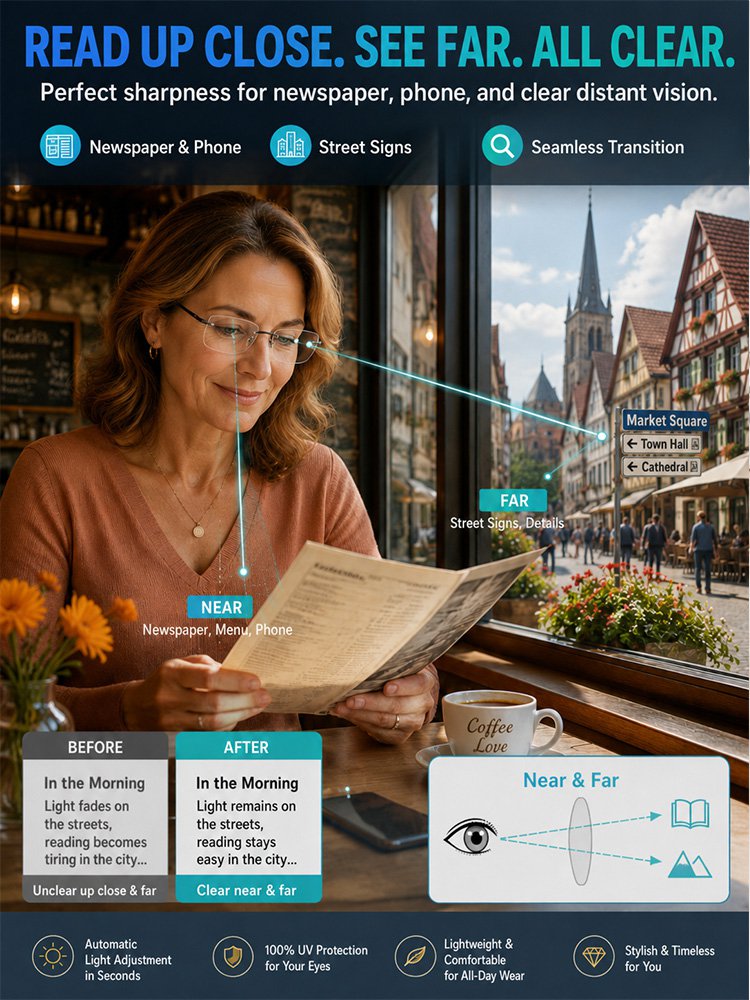 Designer & Doctor Edition Ultra-light Photochromic Reading Glasses
