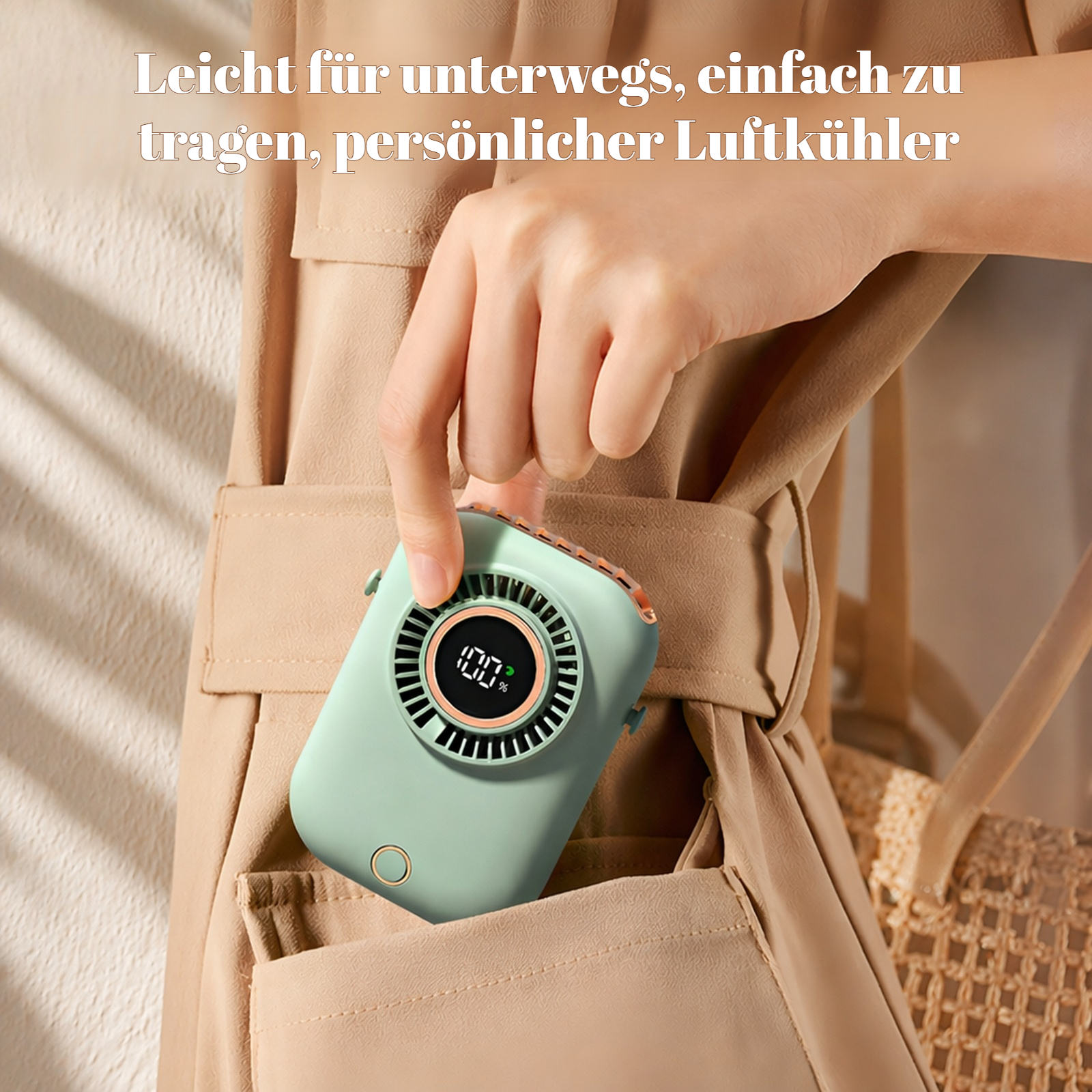Bunter tragbarer Halsventilator mit intelligentem Display und Stimmungsbeleuchtung