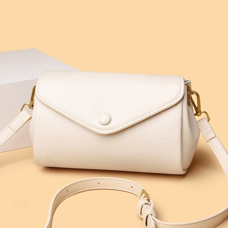 多層隔層柔軟皮革風琴斜挎包