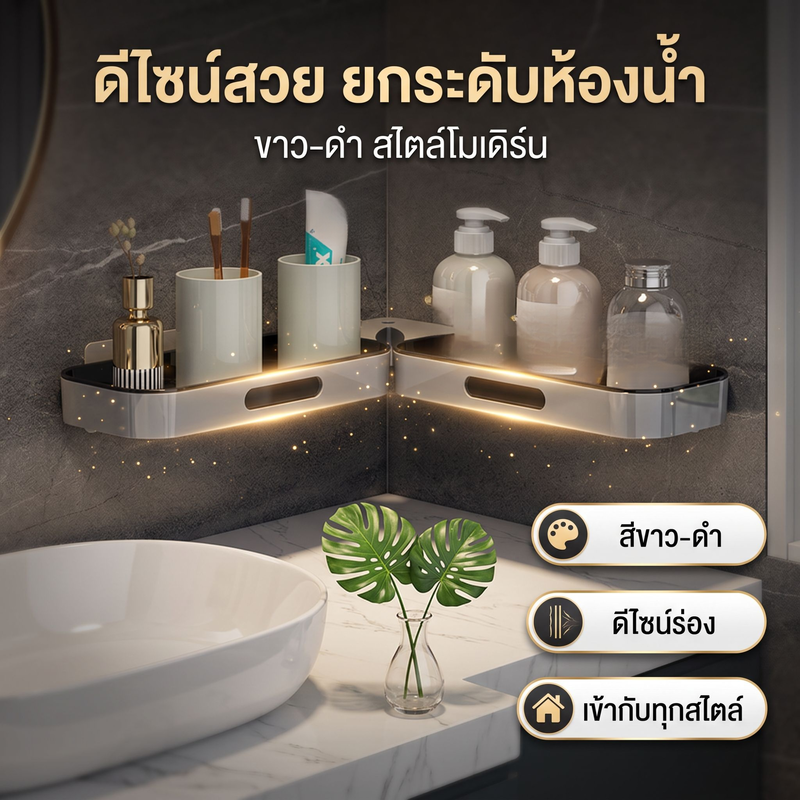 ชั้นวางเครื่องสำอางติดผนัง ประหยัดพื้นที่