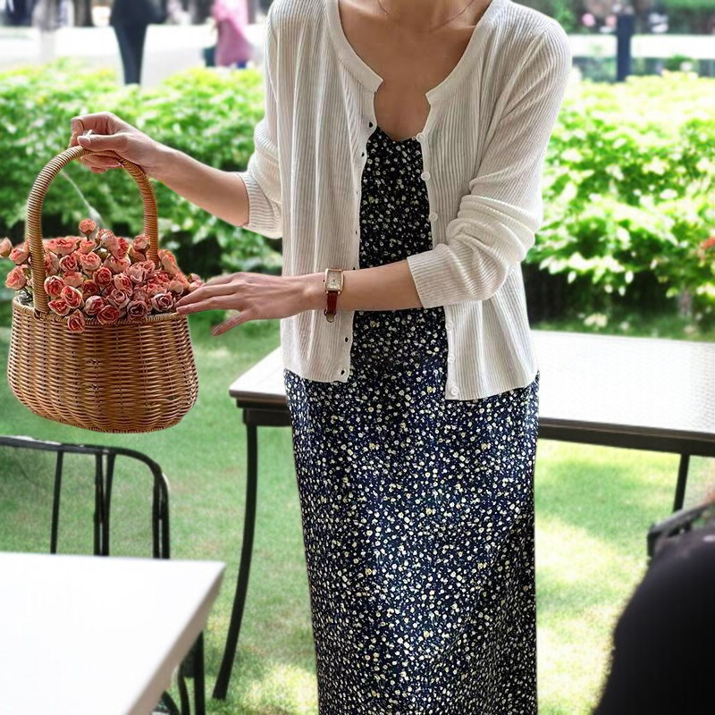 에어컨디셔너 카디건 니트 소프트 왁스 코트