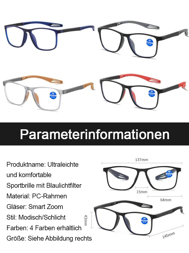 【✨️100-1000° intelligente Fokussierung】Ultraleichte und bequeme Anti-Blaulicht-Brille für Presbyopie