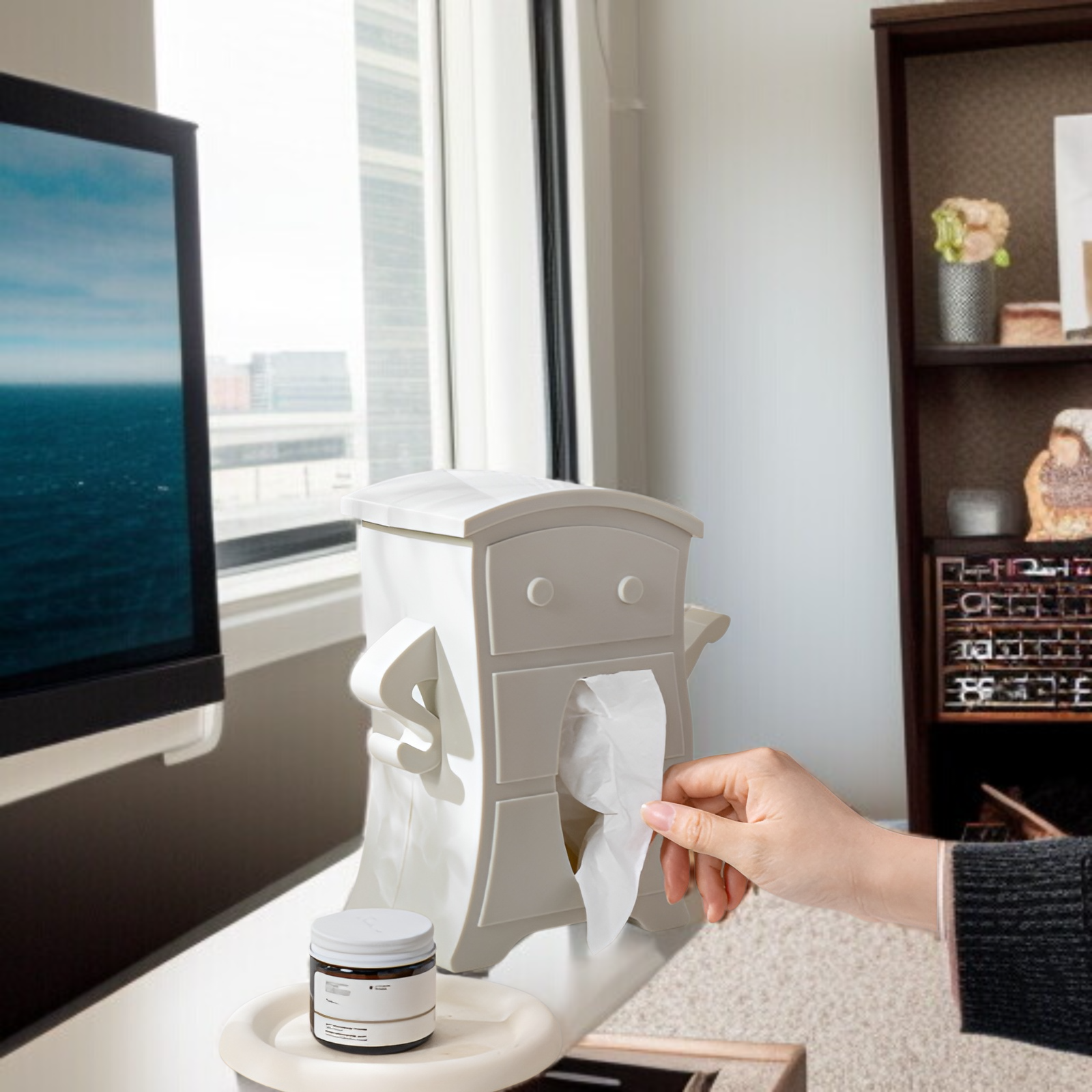 クリエイティブな小さな貴族のティッシュボックス、リビングルーム、バスルーム、ビルディングブロック、ティッシュボックス、トイレ、リフティングスプリング付き、ペーパーボックス