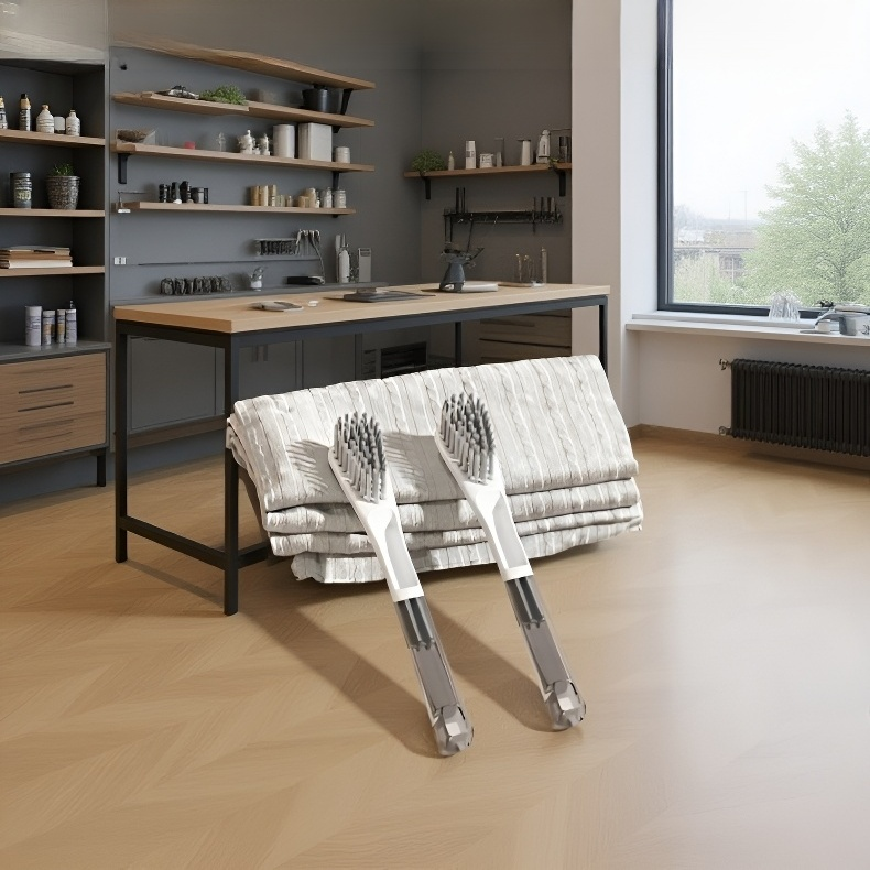 신발을 손상시키지 않는 부드러운 털, 긴 손잡이의 신발 브러시