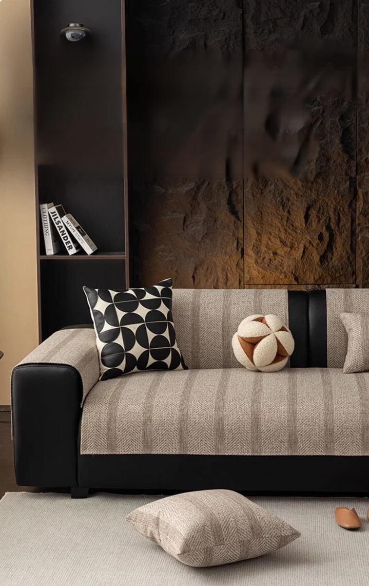 Stilvolle Leinenimitat Sofa Matte für Wohnzimmer