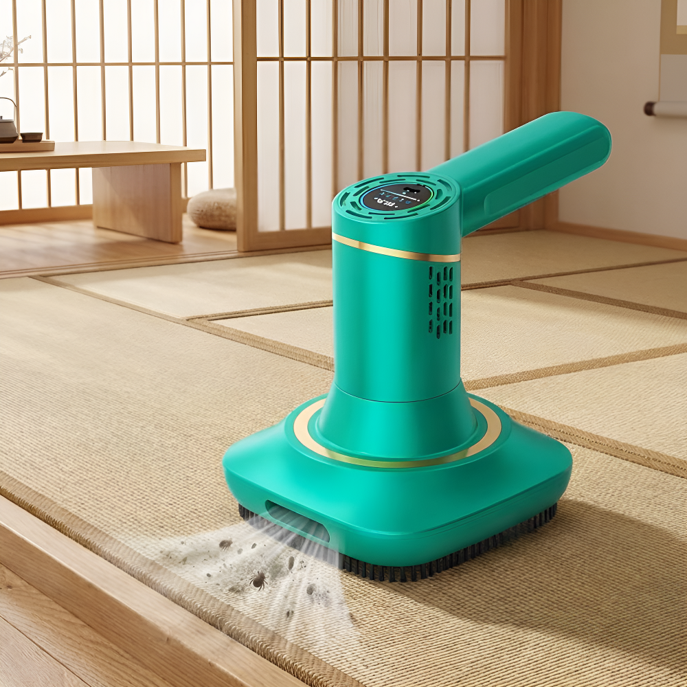 家庭用殺菌ダニ取り寝具クリーナー グリーン ホワイト
