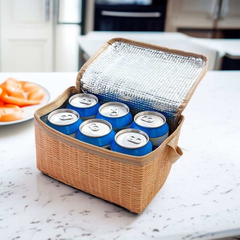 라탄 스타일 방진 보온 도시락 가방