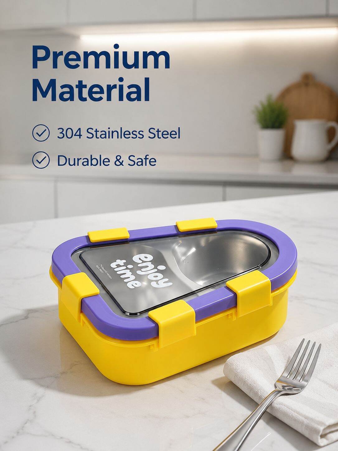Student Divided Lunch Box 304 Stainless Steel Portable Insulated Bento Box