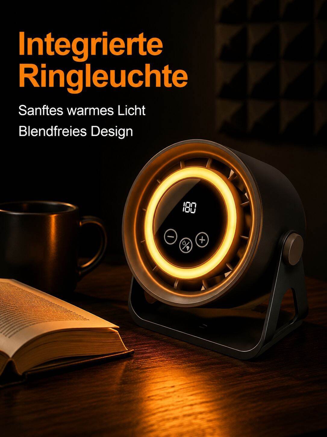 Tischventilator mit übersichtlicher Digitalanzeige
