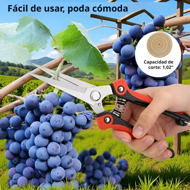 Mango ergonómico de tijeras de poda de bajo esfuerzo