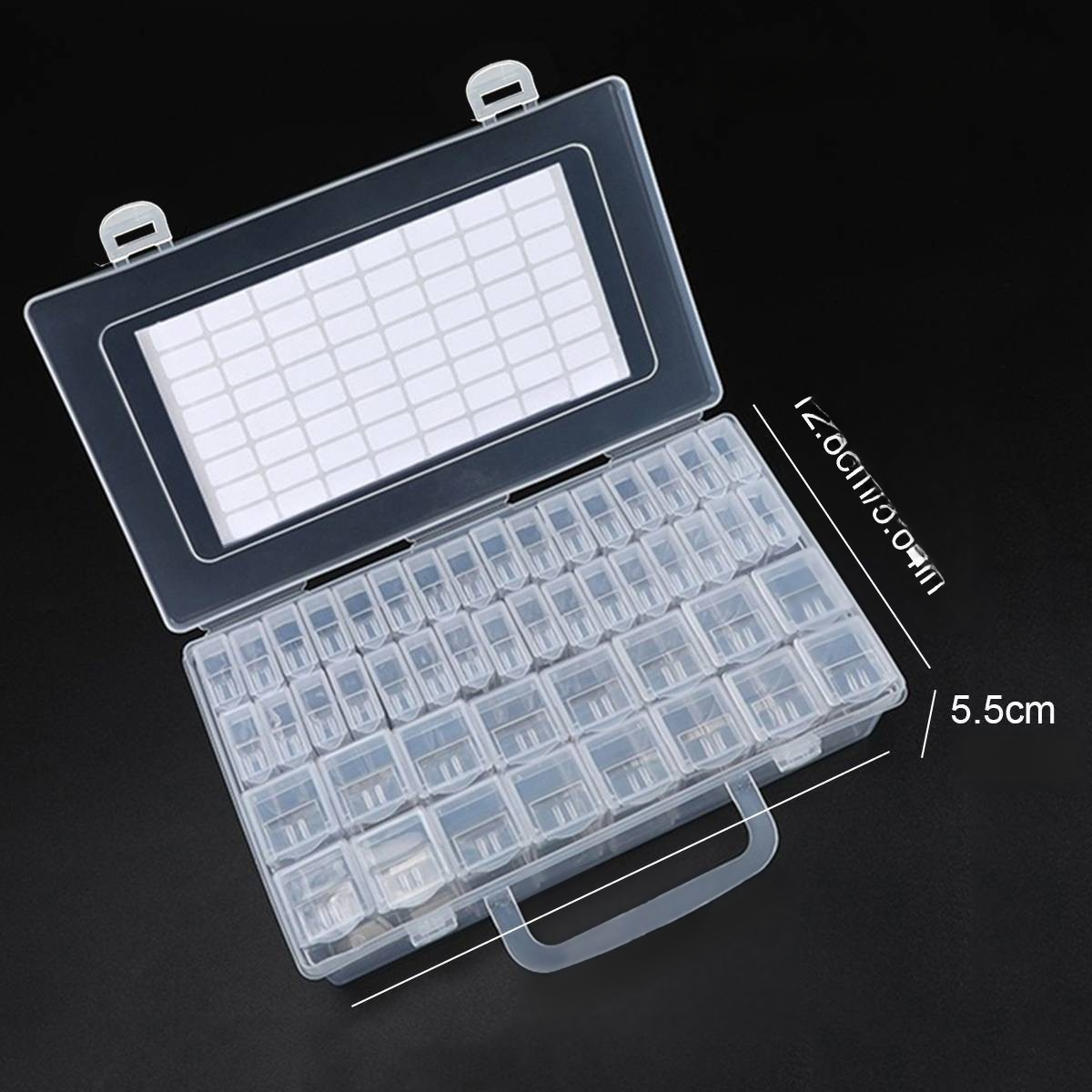 64-Compartment Transparent Storage Box for Beads