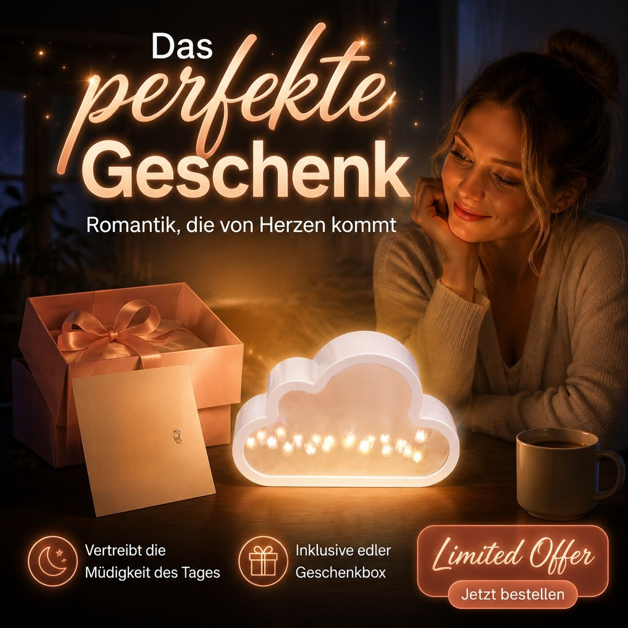 Tulpen-Stimmungsleuchte mit Spiegel für das Qixi-Fest