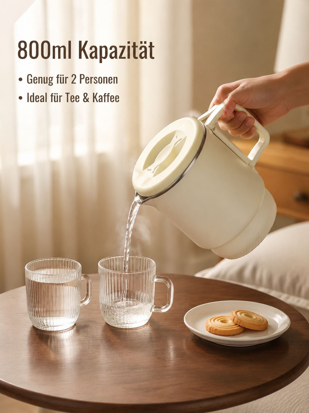 Faltbarer Wasserkocher mit ergonomischem Griff